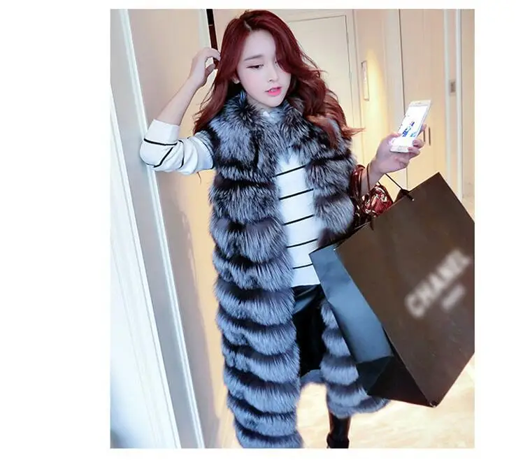 

Spring and autumn new European and American artificial wool 10 knots in the long imitation fox fur grass horse armor skinny vest