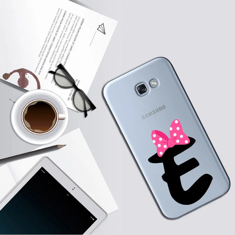 Модный чехол с надписью Monogram s 26 алфавит бант мягкий ТПУ чехол для телефона для samsung S6 S7 EDGE S8 S9 S9 PLUS