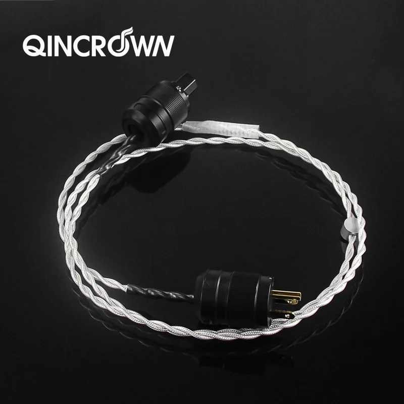 Dutch crystal color Crystal Cable American standard sterling silver hifi audio CD machine amplifier fever level power cord - Цвет: Silver