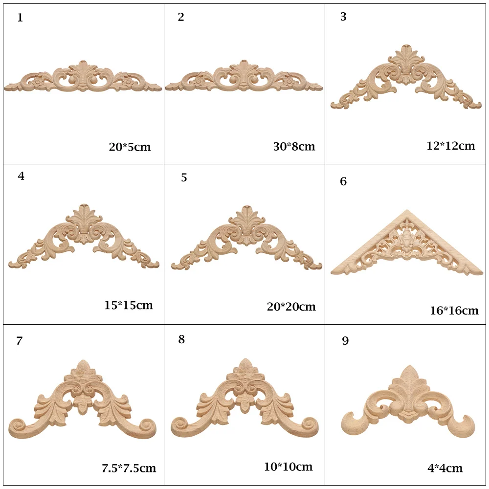 Новые резиновые деревянные цветочные деревянные наклейки с резьбой Угловые аппликации рамка Стены Двери Мебель резьба по дереву декоративные фигурки ремесла