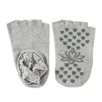 

Yoga Socks for Women Non Slip Toeless Cotton Yoga Socks for Women Short Tube Lace Socks