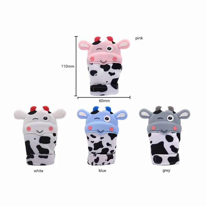 New Hot Newborn Baby Gloves Cute Safety Silicone Baby Milk Shape Preventing Scratches Relieving Toothache Mitten Teething Glove