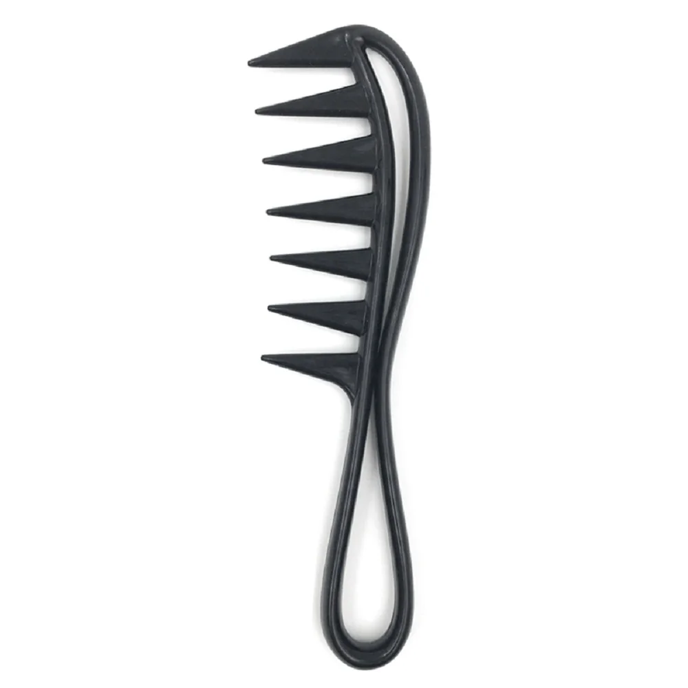 Peigne en plastique à dents larges pour cheveux bouclés, peigne de