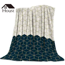 Современные Геометрические Сетки печатных сон одеяло мягкие удобные бархатные плюшевые геометрические одеяла теплый диван простыни