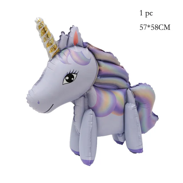 Rainbow Unicorn Balloon Number Foil Globos 1 2 3 4 Years Old Birthday Party Decoration Kid Unicorn Theme Party Wedding Balls Toy style 5