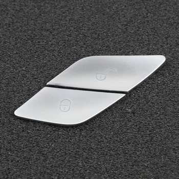 

4PCS High Quality Door Lock Unlock Buttons Cover ABS Silver Cover Trim Interior Accessories For Mercedes Benz C E GLC Class