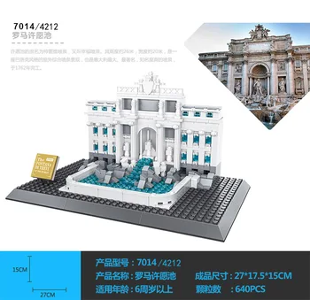 

World Famous Classic Architecture Building Blocks White House/Roma fountain/big ben/pyramid/tower collection value gifts toy