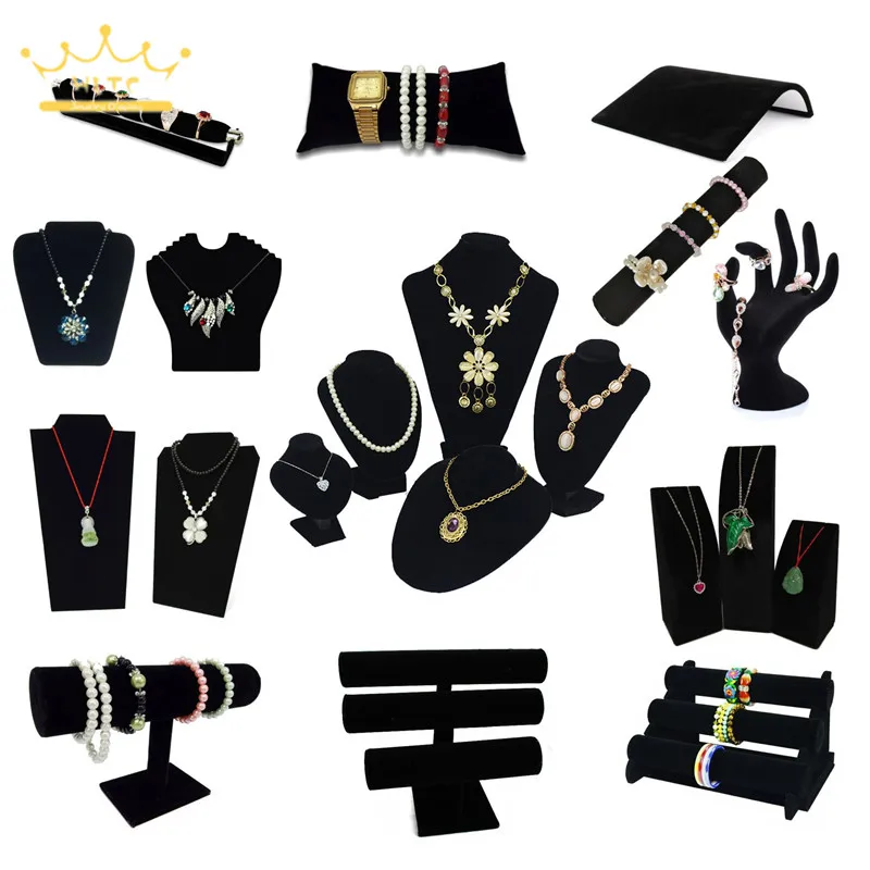 Черная бархатная витрина для ювелирных изделий кольцо браслет ожерелье манекен