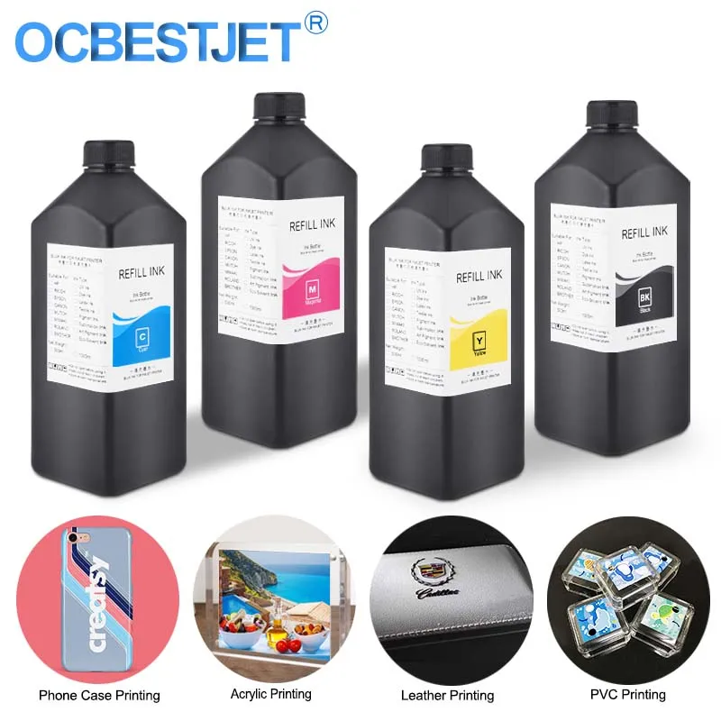 4x1000 мл светодиодные УФ-чернила для Epson L800 L805 L1800 1390 1400 4800 4880 7800 7880 TX800 XP600 XP300 DX5 DX7
