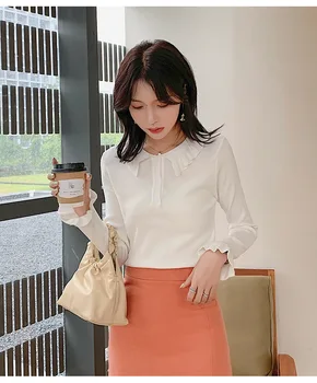 

2020 Autumn New Arrival Korean Version Ruffled Sweater Bottoming Shirt Wild Slim Long-sleeved Sweater Women Free Shipping