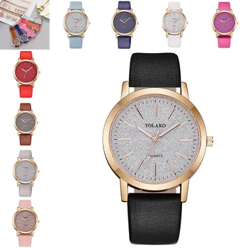 

YOLAKO Concise Design Bracelet for Women's Watches Fashion Ladies Watch Casual Quartz Leather Band Sky Watch Analog Wrist Watchs