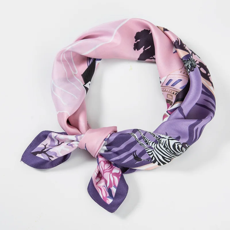 

South Korea cocopuss Spring And Summer Autumn Twill Weave Silk Small Square Towel bai da xiao Silk Scarf Decoration Small Necker