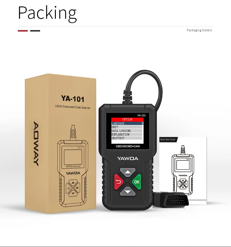 Ediag YA101 OBDII/EOBD 16Pin считыватель кода диаграмма данных USB обновление OBD2 диагностический инструмент