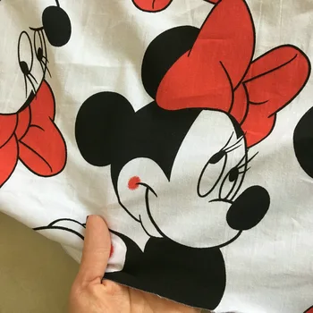 

mickey printed 100% cotton fabric tissus patchwork DIY sewing material baby cloth bed sheet thin catton fabric