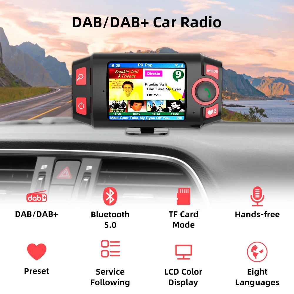 Deelife DAB DAB+ Car Radio Tuner Digital Audio Broadcasting Receiver with AUX Adapter FM Transmitter Handsfree Bluetooth Car Kit