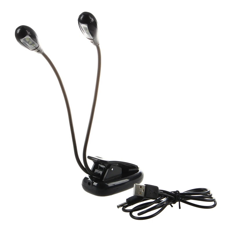 

Promotion! Music Stand Light Reading Lamp Reading Lamp Desk Lamp with 8 LED Dual Rod Black