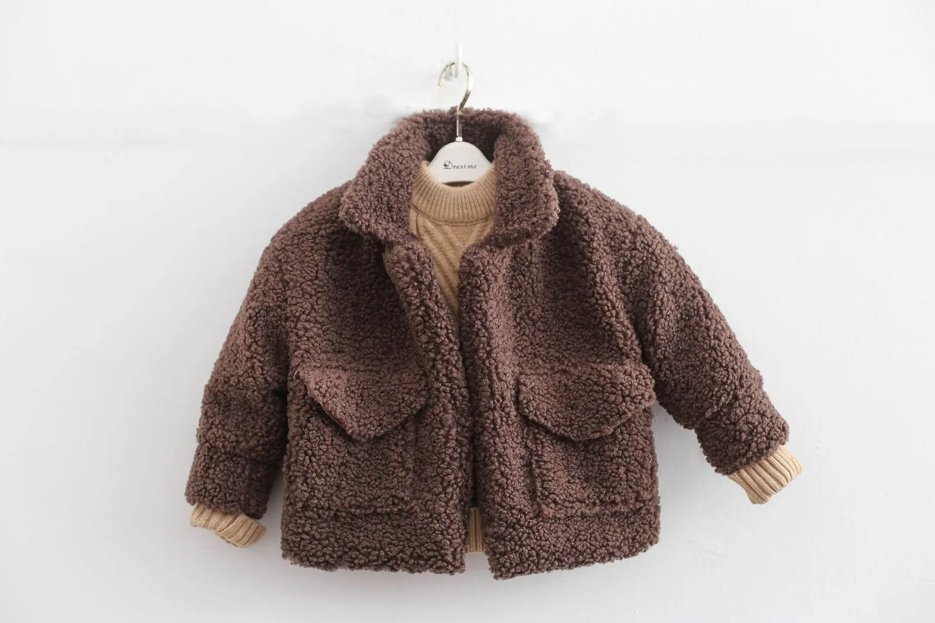 Новая зимняя куртка для девочек из шерсти ягнёнка, кашемир куртки для девочек в стиле унисекс куртка для мальчиков однотонная одежда для маленьких девочек для маленьких мальчиков пальто Пальто для девочек