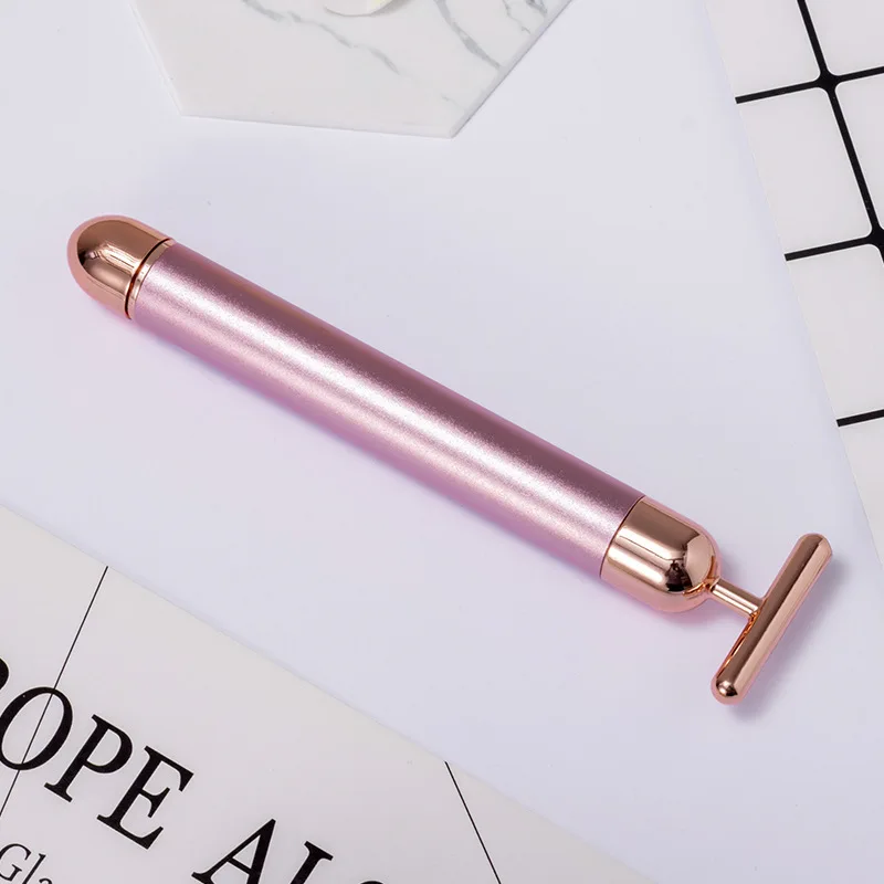 

Energy 24K Gold T Beauty Bar Facial Roller Pulse Firming Massager Anti Aging Face Wrinkle Treatment Slimming Wrinkle Stick