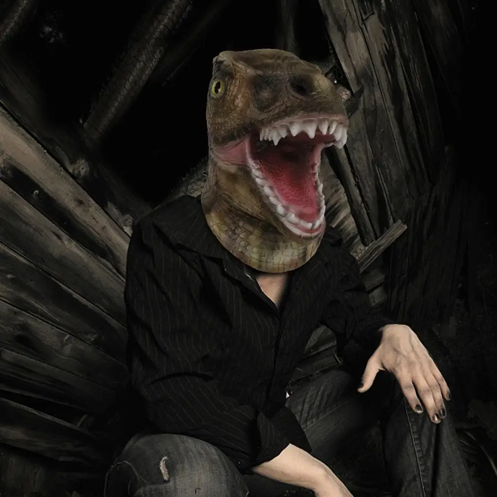 Molezu/маска с головой динозавра; Новинка; Вечерние Маски на Хэллоуин из латекса с головой динозавра