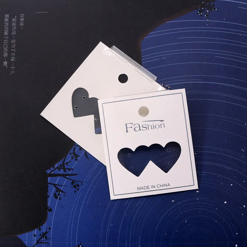 

200 шт. 5*5,7 см белые пластиковые модные ювелирные изделия, серьги-гвоздики, Ювелирная упаковка, бирка, бирка «сделай сам», ручная работа, сердце, просвечивающие серьги