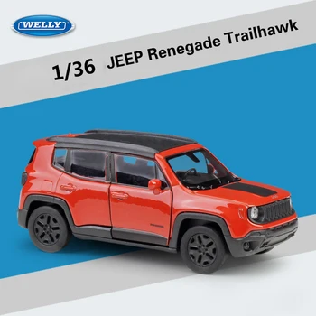 Welly Diecast 1:36 Simulator JEEP Renegade Trailhawk SUV Off-Road Model Car Pull Back Car Metal Alloy Toy Car For Kid Collection 1