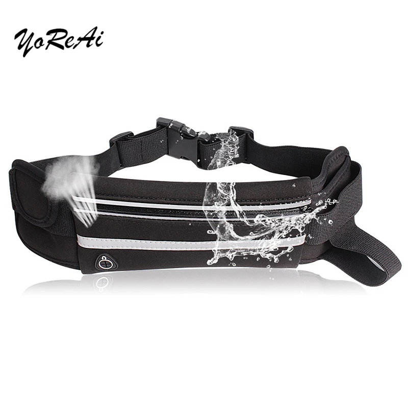 

Running Waist Bottle Pocket Bag Outdoor Jogging Cycling Running Bags Waterproof Anti-theft Pack Belt Bag Headphone Hole Hip Bags