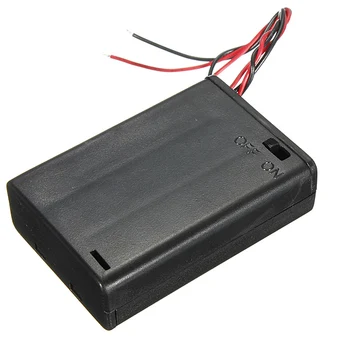 

1PCS 3 X AA Battery Holder Case Enclosed Box OFF/ON Switch With Wires