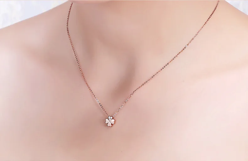 Lucky Diamond 18K Настоящее ТВЕРДОЕ ЗОЛОТО AU750 4 кулон в виде клевера ожерелье набор для женщин и девочек подарок Изысканные высококлассные ювелирные изделия