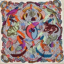 New lady's printed silk scarf multi-function scarf with beach towel