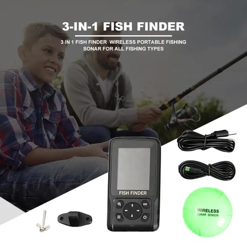 

Hot Sale Fishing Finder Tools Wear-resistant Wireless Fish Finder Sonar Sensor Transducer Echo Sounder Detector Depth