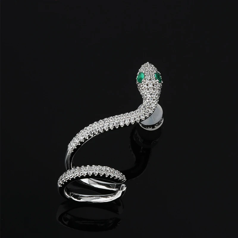 Модные серьги в виде змеи, микро-инкрустированные серьги из циркона, простые модные серьги в стиле панк, аксессуары для женщин, роскошные