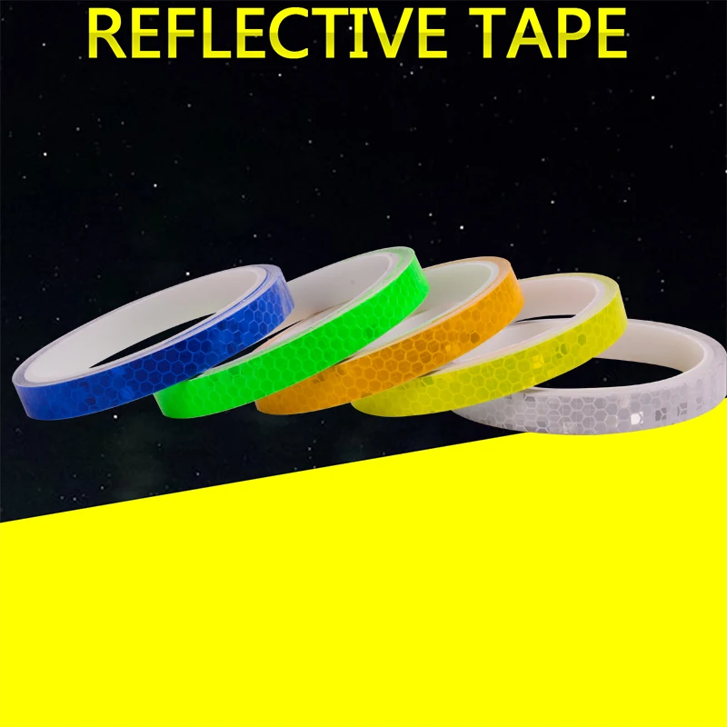 Cinta reflectante fluorescente para bicicleta, pegatinas reflectantes para coche y motocicleta, accesorios para bicicleta