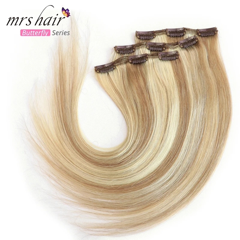 Natural Hair Extensions Human Hair Clip | Blonde Clip Hair Extensions Human Hair  - Clip-in Hair Extensions - Aliexpress