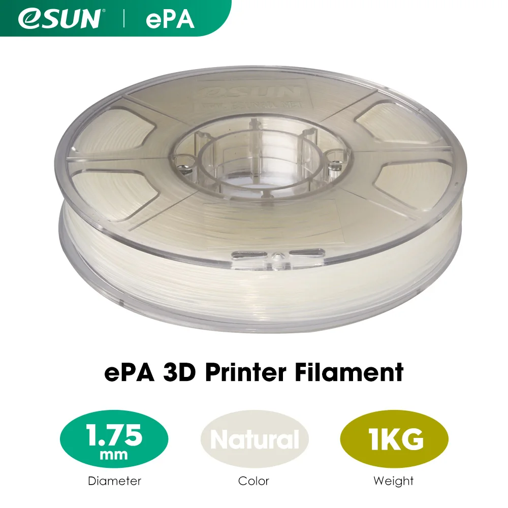 eSUN Nylon Filament 1.75mm 3D Printer PA Filament Accuracy +/- 0.05mm 1KG 2.2LBS Spool 3D Printing Filament for 3D Printers 