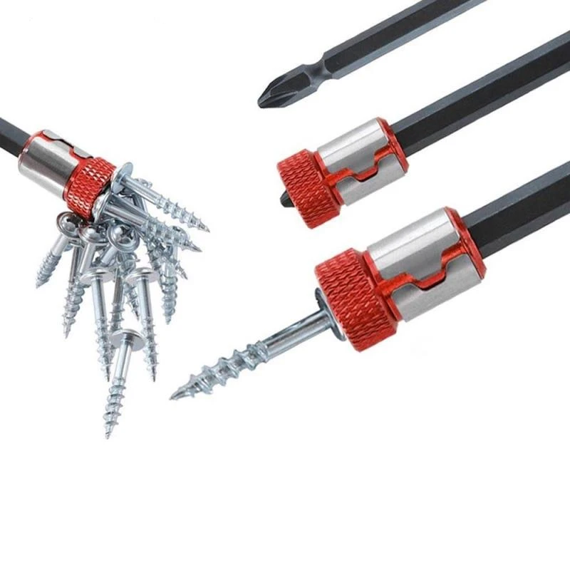 

Bit Magnetizer Ring Screwdriver Bit Drive Holder Universal 6.35mm Screwdriver Bits emovable Magnetizer Ring Magnetic Steel