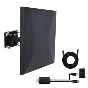 

Digital HDTV Antenna Long Range Easy Install Coax Cable 150 Miles Attic With Amplifier Signal Booster Roof UHF VHF Indoor