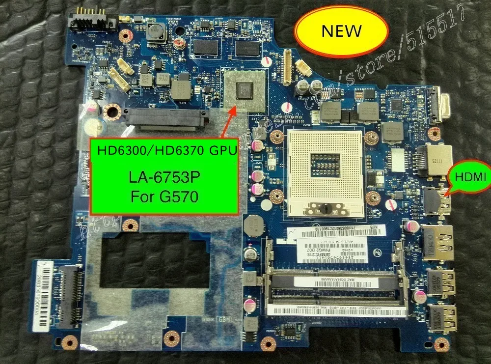 Оригинальная материнская плата для ноутбука lenovo G570 PIWG2 LA-6753P HD6570M