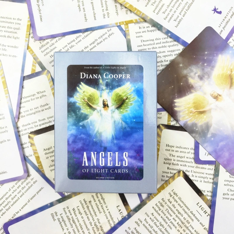 

Brand New Angels of Light Cards Oracle Full English 54 Cards Deck Tarots Mysterious Divination Family Party Board Game