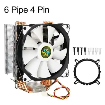 

4 Pin CPU Cooler Fan Cooling Heatsink Universal 12CM 6 Heat Pipes Quiet Fan for Intel LGA 775/1150/1151/1155/1156/1366 and AMD