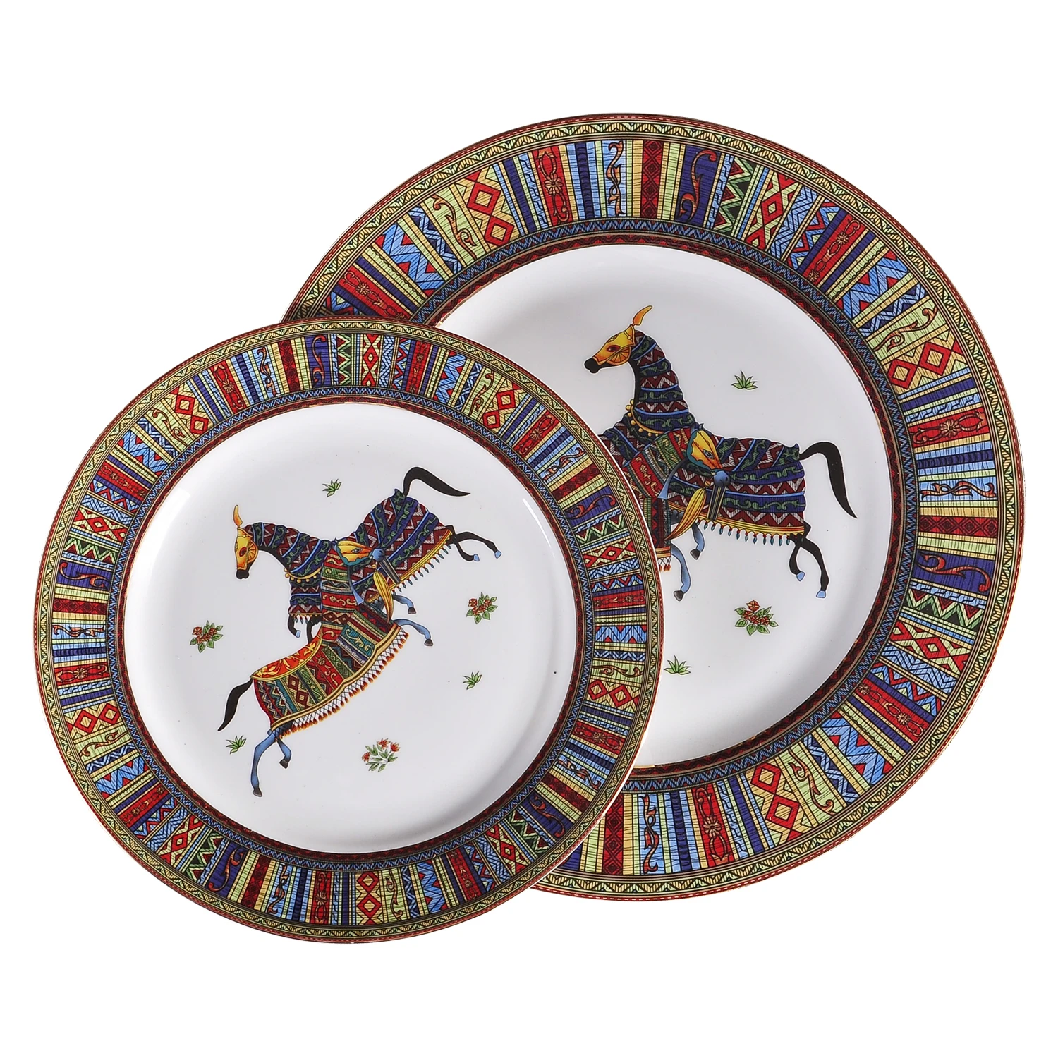 High-grade European Bone China Western Dish Steak Dish Snack Plate Round Diet Luxury Dinner Plates Dish Kitchen Decor