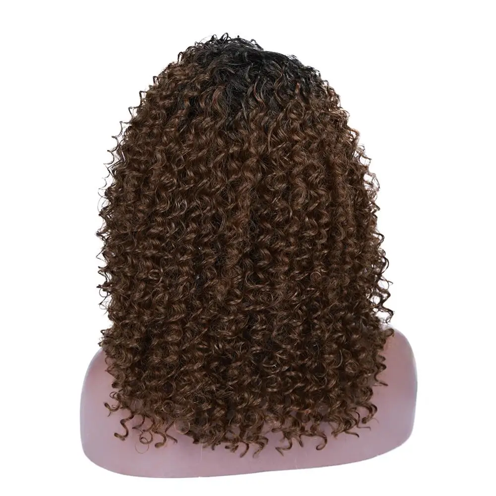 FAVE кружева спереди короткий кудрявый боковая часть черный коричневый Ombre Цвет синтетический парик для черных афроамериканских женщин Косплей