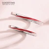 Trendy Red Color Couple Ring Pure100% 925 Sterling Silver Rings For Women Men  Anniversary Jewelry Gift For Party 3