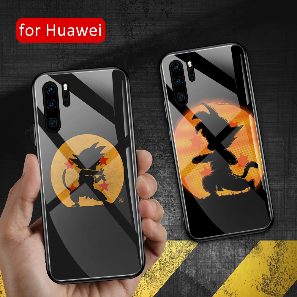 

For huawei p30 lite Case Glass back cover dragon ball goku P20 case for Huawei P9 P10 Plus P20 P30 Pro P20 P30 lite case