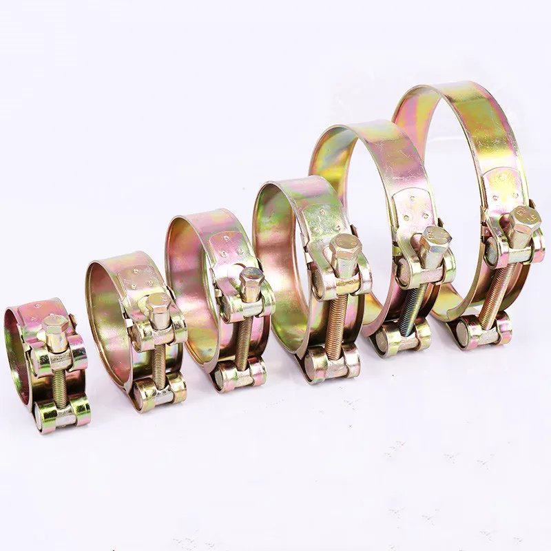 

2pcs Galvanization Circular Pipe Clamp Air Water Tube Clips Water Pipe Fasteners Fuel Hose Clamps High Torque Metal Pipe Clamps