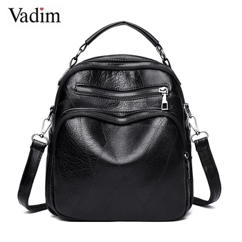 

Vadim Multifunction Bags Women Backpack Ladies Small Backpacks PU Leather Female Travel Bag Large Capacity Sac a Dos Mochila