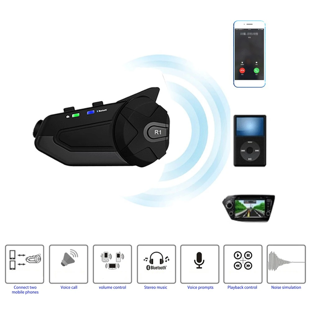 R1 HD камера мотоциклетная WiFi Bluetooth гарнитура для шлема домофон видеозахват
