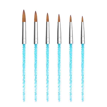 

Manicure Implement Brush Crystal Nail for Crystal diao hua bi Blue Transparent with Diamond Crystal Pen 6 Set