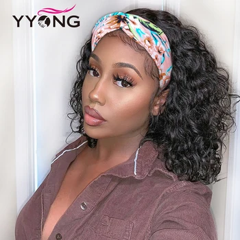 

YYong Hair New Release Loose Deep Wave Protective Headband Scarf Wig 100% Human Hair Wig Can Be Colored Non-Lace Wig For Women