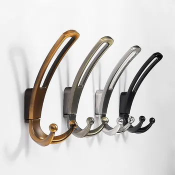 

1pc Zinc alloy clothes hook door double hook clothes hardware clothes rack wall hanging Bathroom cupboard balcony decor