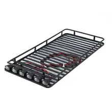Cheap 1/10RC Metal Roof Rack Luggage & 4 Led Lights Holder Bar For RC8WD Cralwer Gelande II Defender D110 Large Size